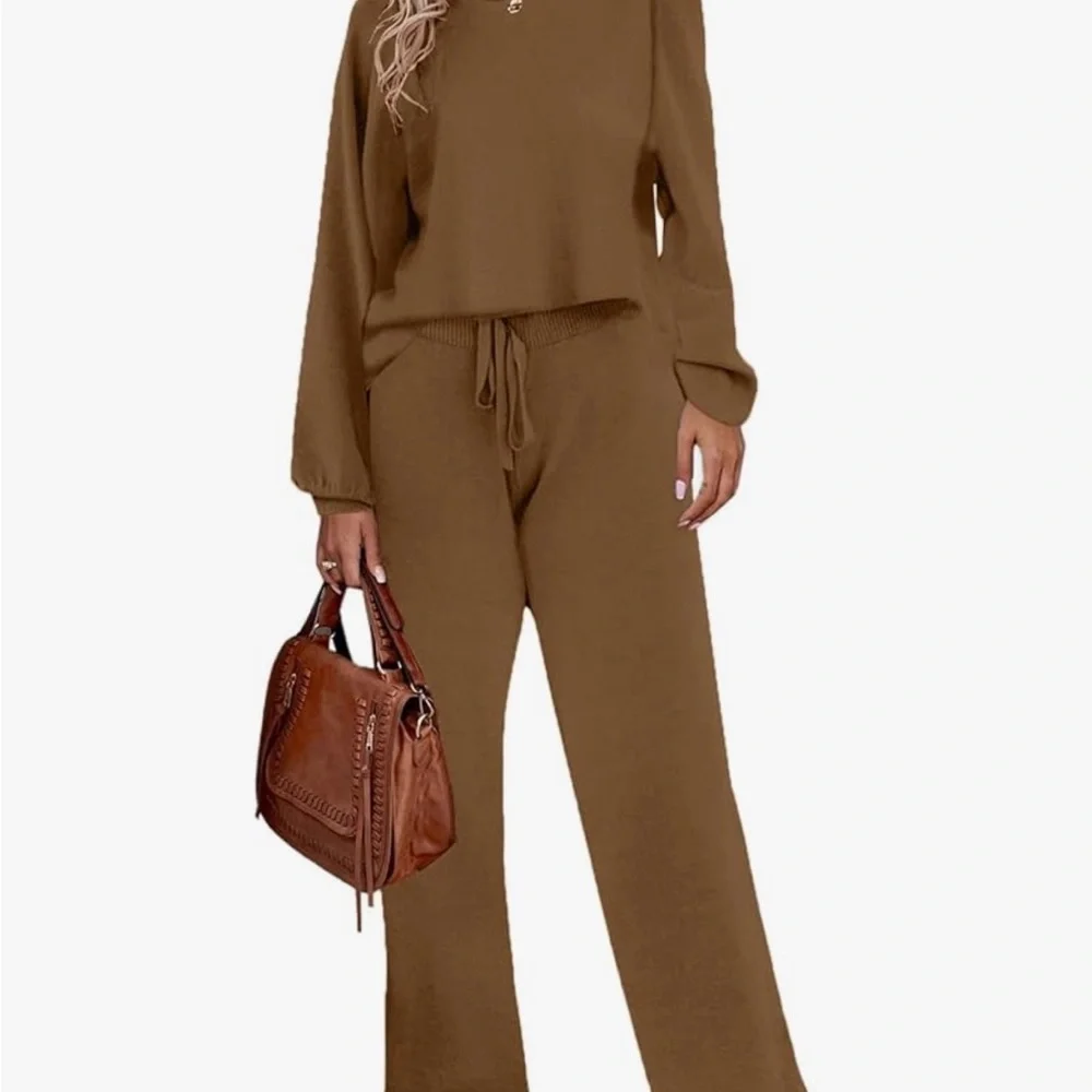NWT Brown knit lounge set for Women R3
